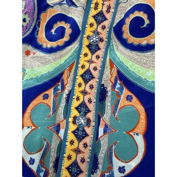 Robert Graham Charlotte Silk Paisley Shirt Dress S NWT Boho Luxe Resort Vibes - Picture 14 of 14